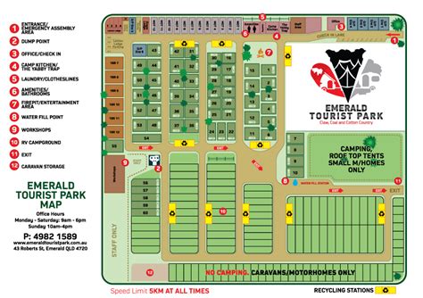 Map - Emerald Tourist Park - Emerald's Premier Caravan and Camping Grounds