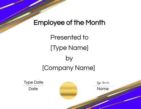 Employee of the Month Certificate Template | Customize Online