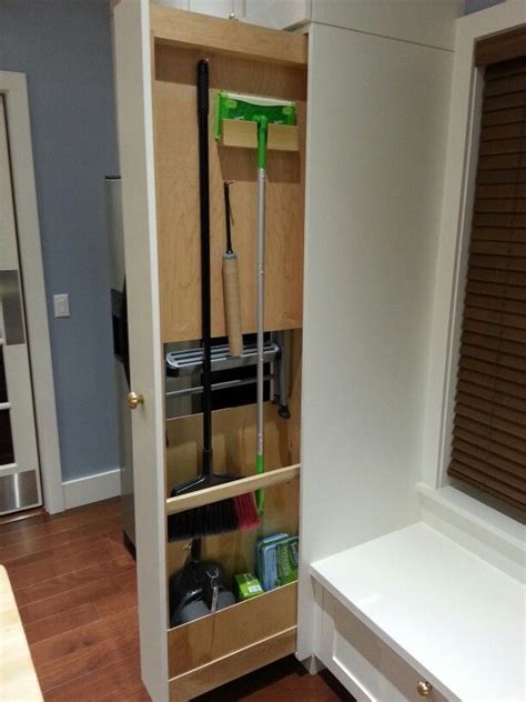 Slim Broom Storage Cabinet