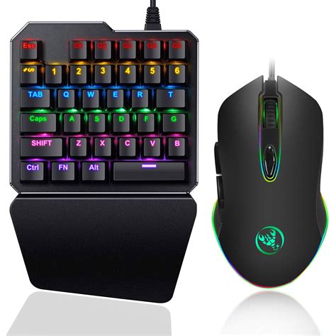 Gaming Keyboard and Mouse Combo,One-handed Blue Switch Mechanical ...