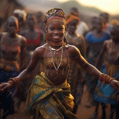 Premium AI Image | African girl dancing national dance in african clothes