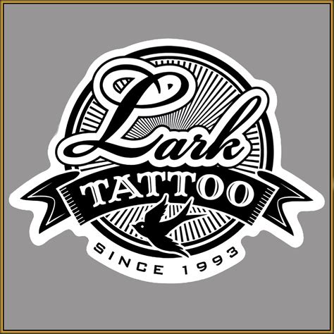 $2.00: 4 inch STICKER - Lark Tattoo Circle Logo Die-Cut Sticker