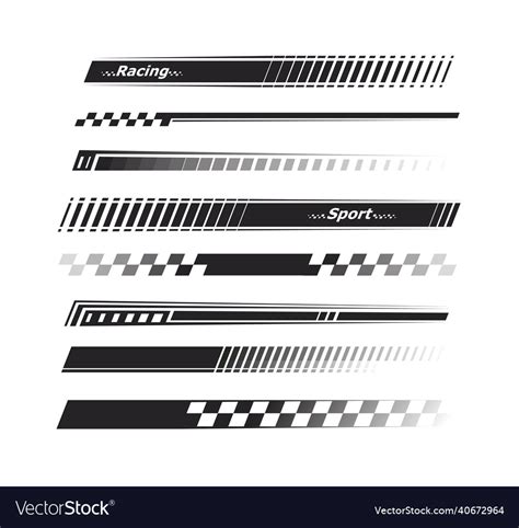 Sports stripes car stickers black color racing Vector Image