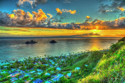 Oahu HI Lanikai Beach Pillbox Hike Sunrise 2 Kaiwa Ridge Trail ...