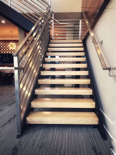 commercial white oak stair treads – Mekkelek Custom Woodwork & Cabinetry