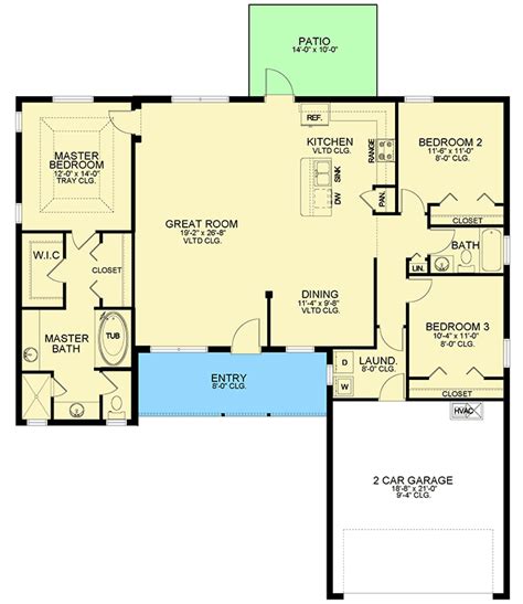 Winsome 3-Bed Ranch House Plan with Open-Concept Floor Plan - 82245KA ...