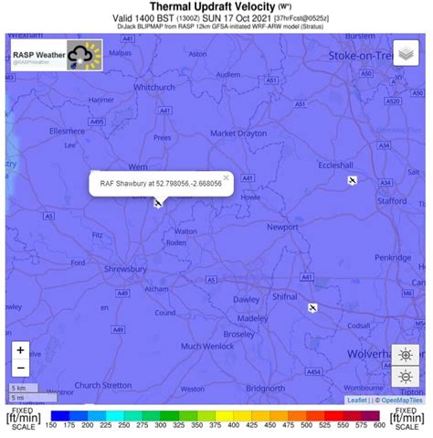 Weather for Sun 17 Oct 21 — RAF Shawbury Gliding Club