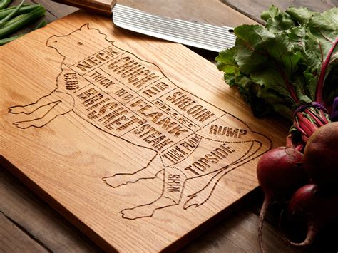 The Hip Subscription: Wooden Beef Butcher Cutting Board