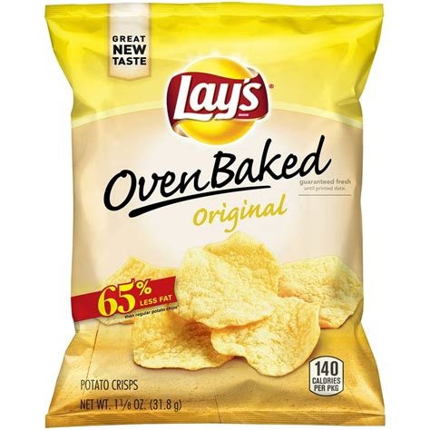 Lay's Oven Baked Original Potato Chips 1.13 oz. Bag - Walmart.com ...