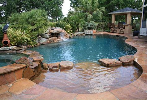 a small pool surrounded by rocks and plants