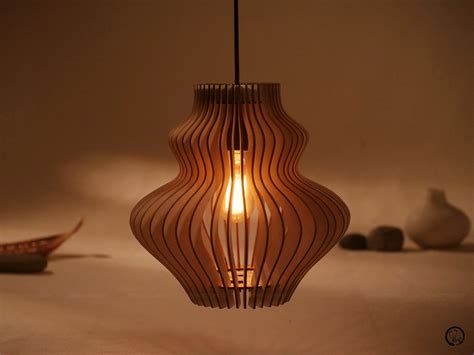 Wood Pendant Light Mid Century Modern Handmade Lamp Ceiling - Etsy