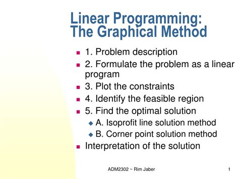 PPT - Linear Programming: The Graphical Method PowerPoint Presentation ...