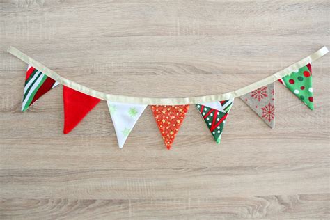 DIY Fabric Bunting Easy Sew Christmas Home Decor