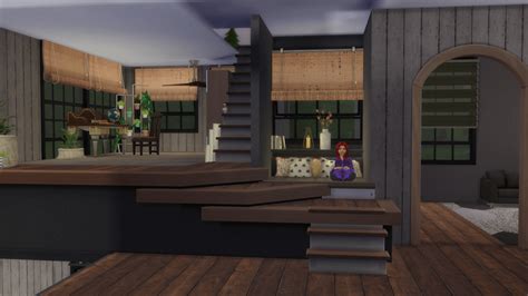 Stairs House for Sims 4 Speed Build and Download – Violablu ♥ Pixels ...