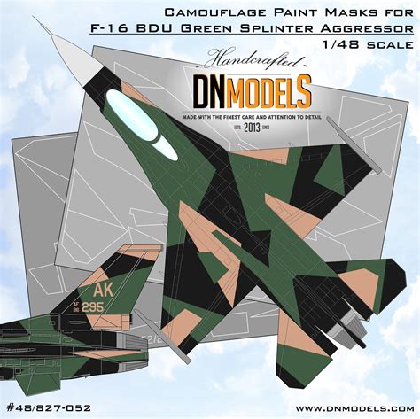 Camouflage Paint Masks for F-16C BDU Green Splinter Aggressor 1/48