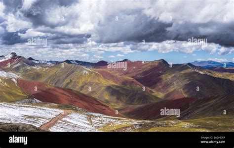 Palccoyo Red Valley near the rainbow mountain in Palccoyo, Cusco, Peru ...