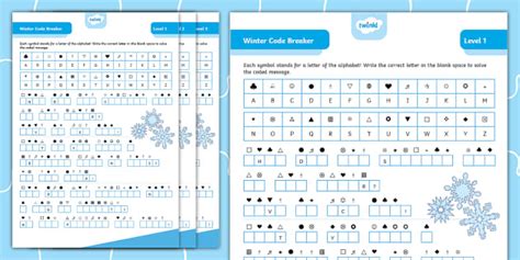 Winter Secret Code Breaker | Code Breaker Puzzles Printable