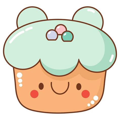 kawaii cupcake design over white 24701939 Vector Art at Vecteezy