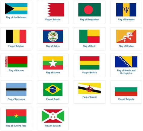 Flags of Countries that Start with B – Countryaah.com