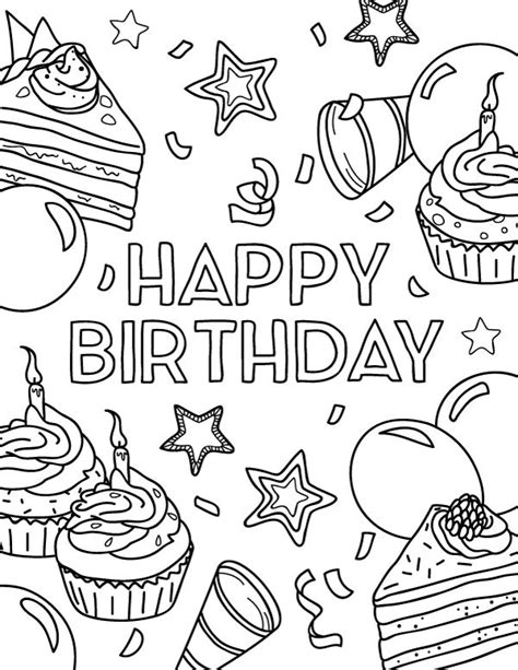 Free Printable Happy Birthday Coloring Page