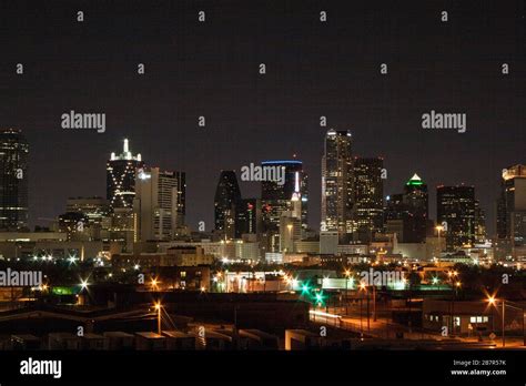 Downtown Dallas, Texas at Night Stock Photo - Alamy