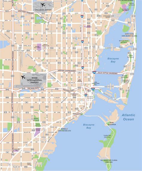 Large Miami Maps for Free Download and Print | High-Resolution and ...