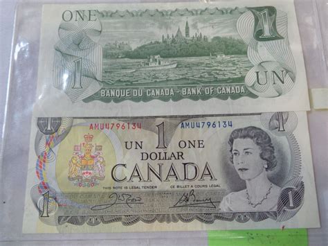 LAST ISSUE OF CANADIAN 1973 1 DOLLAR BILL AND 1986 2 DOLLAR BILLS - Big ...