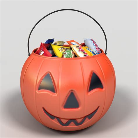 3ds Max Pumpkin Candy Bucket