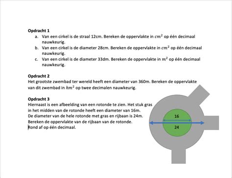 Omtrek en oppervlakte cirkel - Wikiwijs Maken