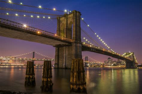 Free The Brooklyn and Washington Bridge. New York City. Stock Photo ...