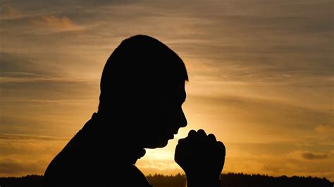 Silhouette Of Man Praying At Sunset Concept Stock Footage SBV-320018547 ...