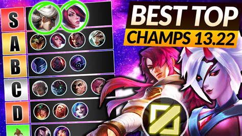 NEW TOP LANE Champions TIER LIST for 13.22 - LoL Meta Guide - YouTube