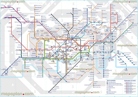 London top tourist attractions map - London tube / underground stations ...