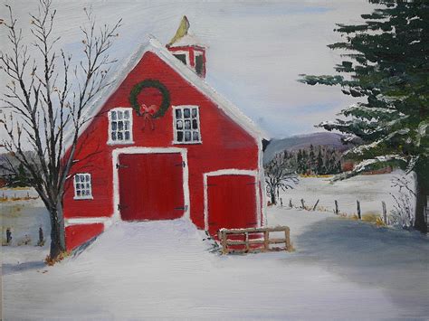 Christmas Barn Painting by Russ Harriger - Fine Art America