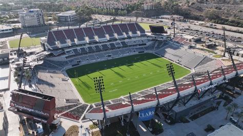 Aerial views of San Diego State's newly finished Snapdragon Stadium ...