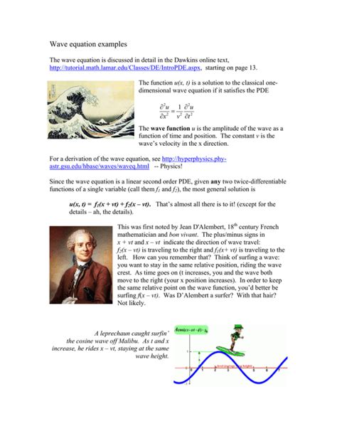 Wave equation examples