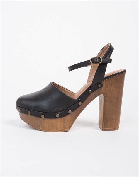 Studded Platform Clogs | Platform clogs, Clogs, Black platform shoes