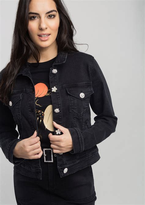 Black denim jacket