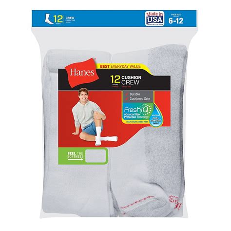 Hanes - Hanes Men's Crew Socks, 12-Pack - Walmart.com - Walmart.com