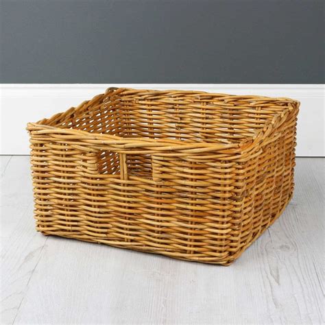 Honey Square Rattan Large Wicker Storage Basket