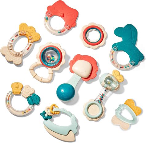 Amazon.com: hahaland Baby Toys 0-6 Months - Baby Teething Toys for ...