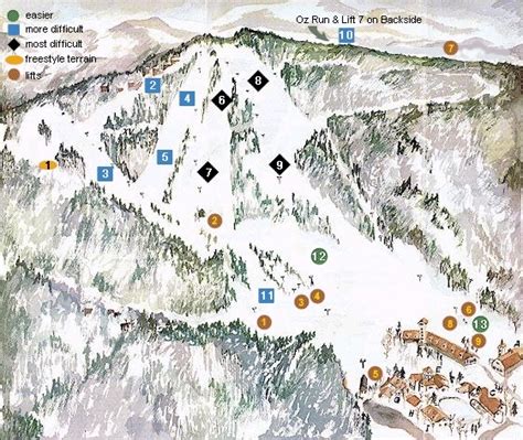 Ski Beech Mountain Resort Piste Map / Trail Map