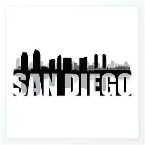 San Diego Skyline Silhouette Vector at Vectorified.com | Collection of ...