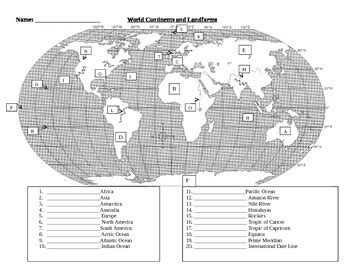 World Map Quiz by Middle School World History | Teachers Pay Teachers