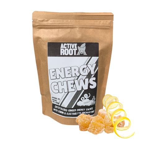 Energy Chews - 25 Chews per 200g pack - Fiery Ginger & Lemon flavour ...