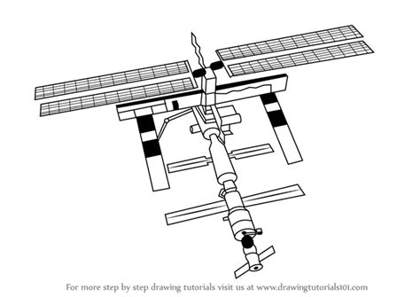 Learn How to Draw a Space Station (Outer Space) Step by Step : Drawing ...