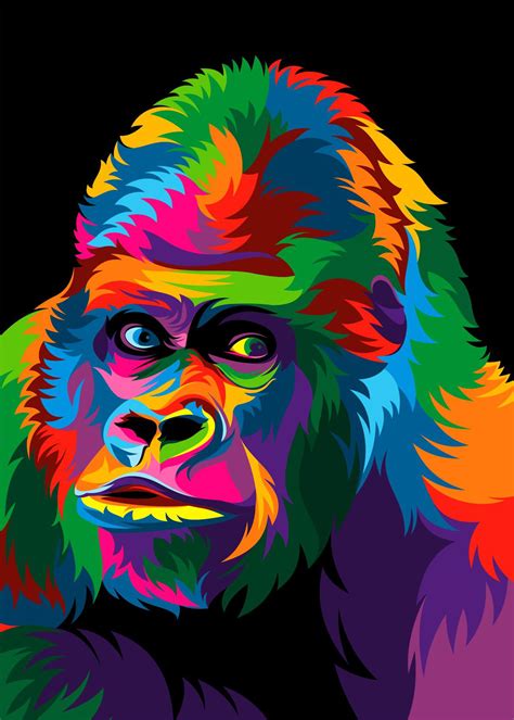 The Gorilla | Animal vector illustration, Colorful animal paintings ...