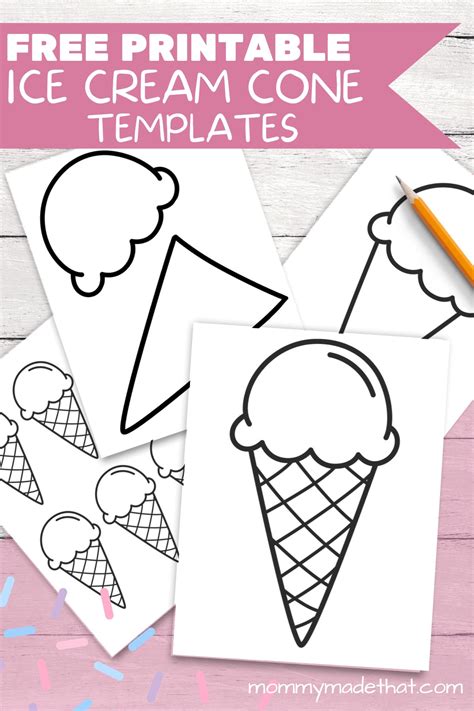 Fun Ice Cream Cone Templates for Crafts & Coloring