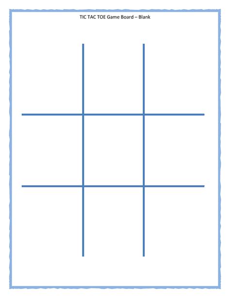 Printable Tic Tac Toe Grid