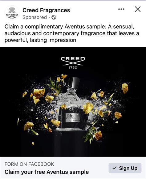 Creed Aventus Fragrance sample - Get me FREE Samples